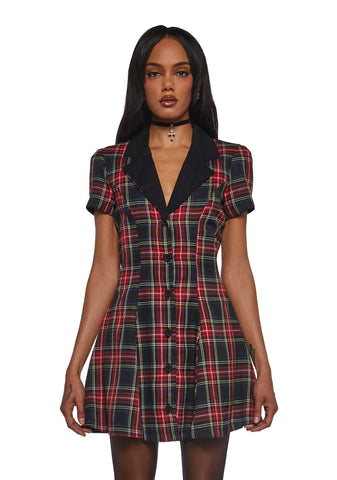 Devil You Don't Exist Plaid Dress