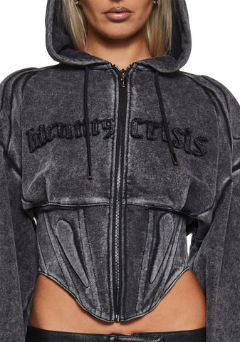 Sweat Corset Zip Hoodie
