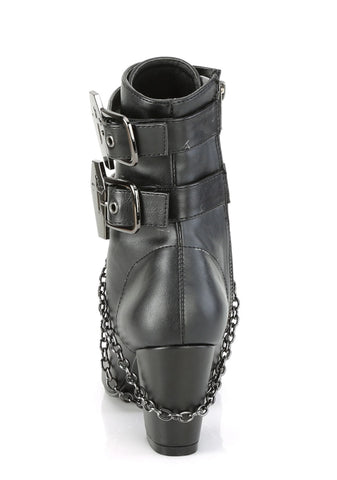 Patent Lost Tomb Chain Lace Up Boots