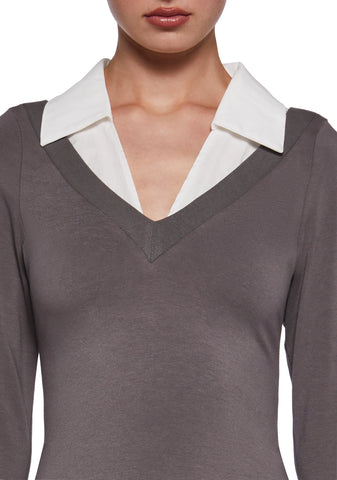 Eleanor Collared Long Sleeve Top