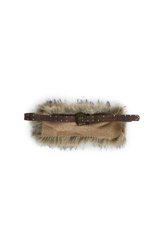 Vibing Sounds Faux Fur Belt - Brown
