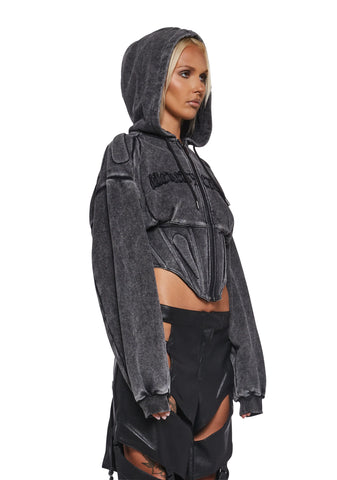 Sweat Corset Zip Hoodie