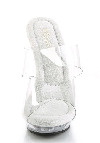 Lip-102 Platform Two Bands Slides-Clear