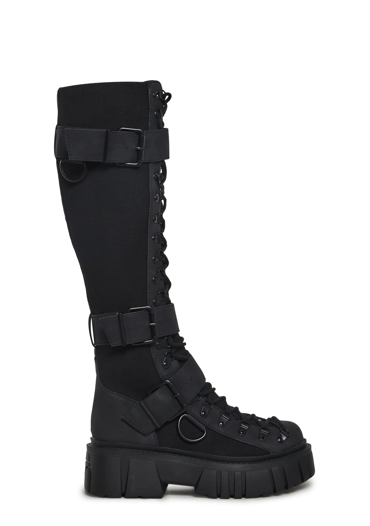 Low Traitor Knee High Boots - Black