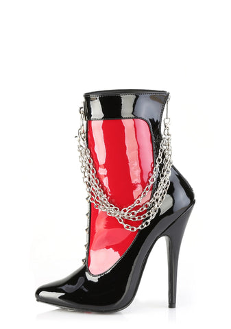Domina-1033 Ankle Boot-Blk-Red