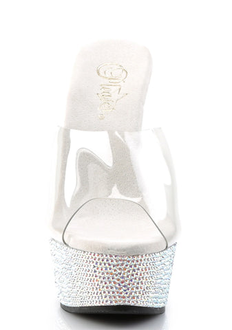 Bejeweled-601DM Platform Slides-Silver