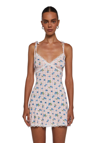 Sweet Sunset Mini Dress - Blue