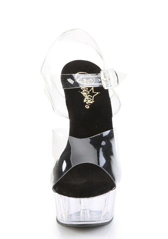 Delight-608 Platform Ankle Strap Sandals-Clear