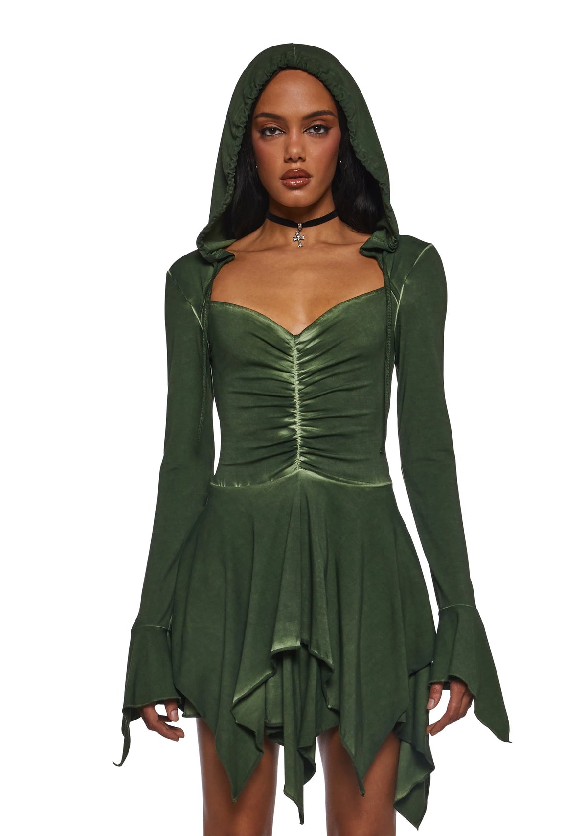 F Is For Fairies® Hooded Mini Dress - Green