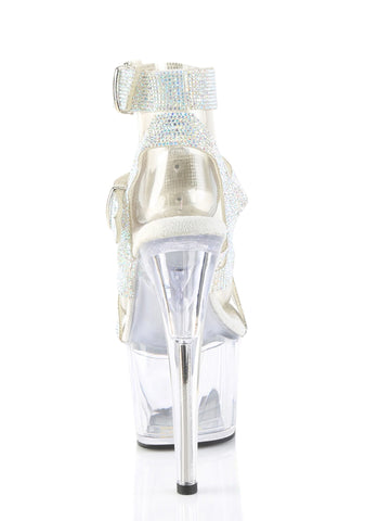 Adore-756 Platform Rhinestone T-Strap Sandals-Clear