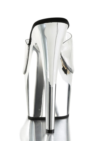 Adore-701 Platform Slides-Silver Chrome