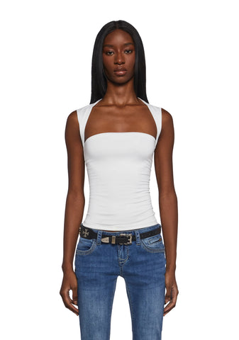Dress Code Violation Crop Top - Ivory