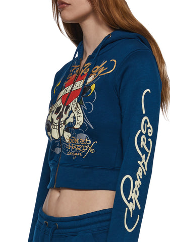 LKS Skull Zip Front Hoodie