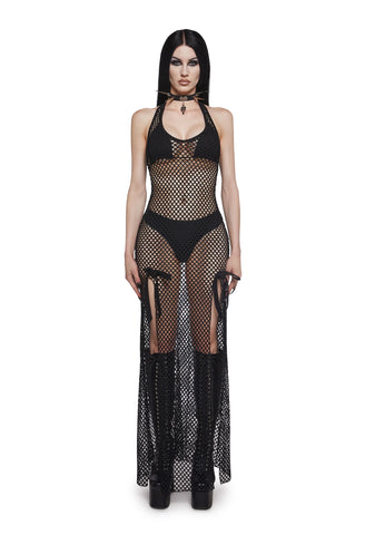Romantic Rebel Maxi Dress - Fishnet