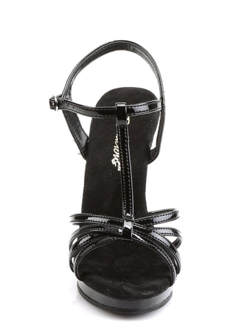 Flair-420 Platform T-Strap Sandals-Black