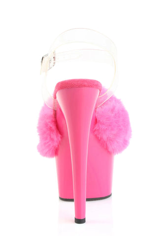 Adore-708FUR Platform Ankle Strap Sandals-Fuchsia