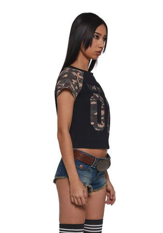Camo Raglan Tee - Black