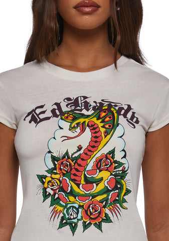 Rose Cobra Cap Sleeve Tee