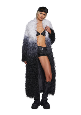 Astro Arctic Faux Fur Coat - Gray/White