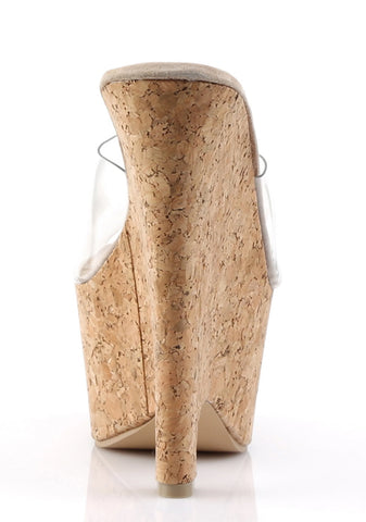 Beau-601 Platform Wedge Slides-Cork