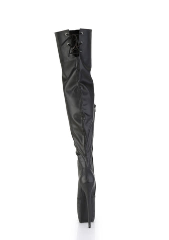 Jubilant-3007 Platform Thigh High Boots-Black PU