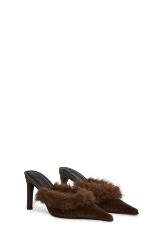 Viral Stardom Faux Fur Mules