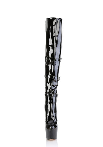 Jubilant-3018 Platform Over-The-Knee Boots-Black
