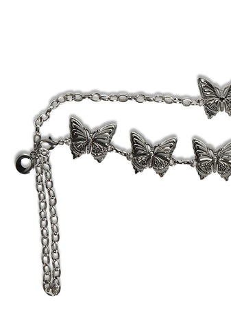 Shy Flirt Butterfly Chain Belt