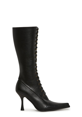 Tricks And Trials Lace Up Boots - Black