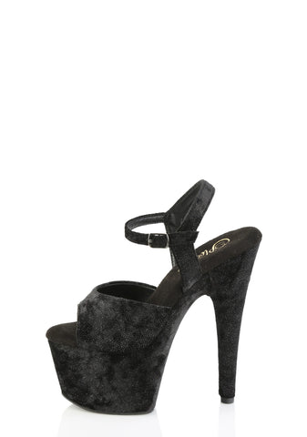 Adore-709WR Platform Ankle Strap Sandals-Black