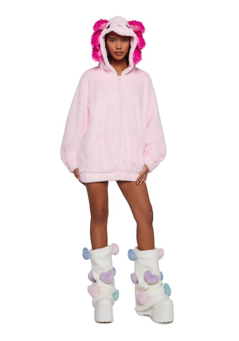 Axolotl Faux Fur Hoodie