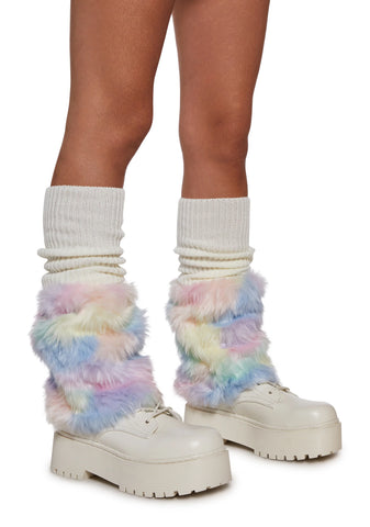 Cotton Candy Fuzzy Leg Warmers