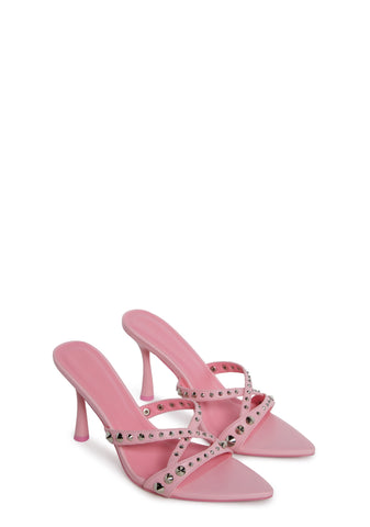 Total Perks Studded Mules - Pink