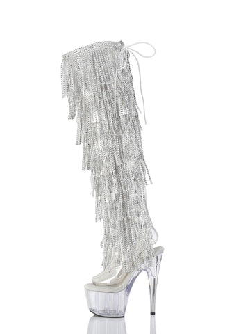 Adore-3019C-RSF Platform Over-The-Knee Boots-Clear