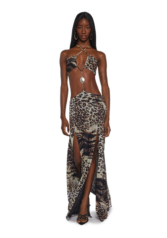 Dance Pulse Maxi Dress - Leopard