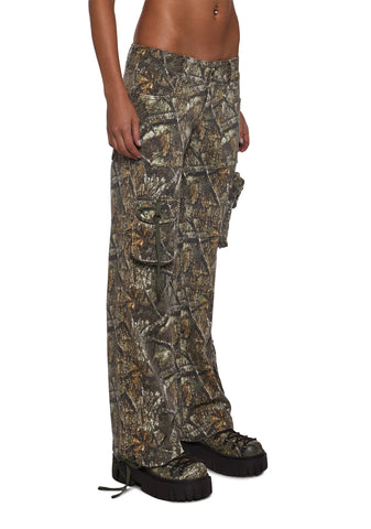 Camo Low Rise Cargo Jeans