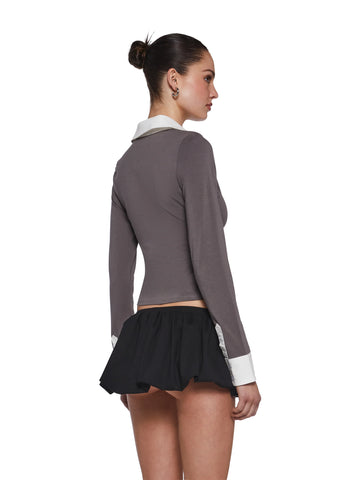 Eleanor Collared Long Sleeve Top