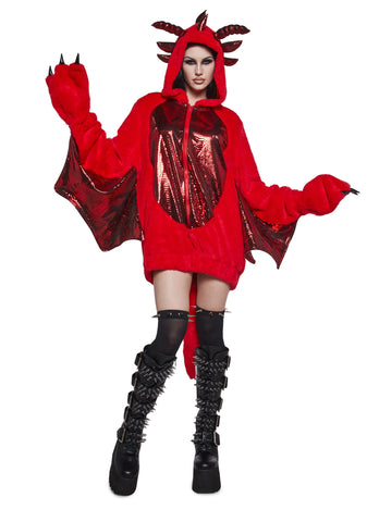 Dragon Fire Faux Fur Hoodie