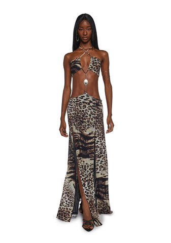 Dance Pulse Maxi Dress - Leopard