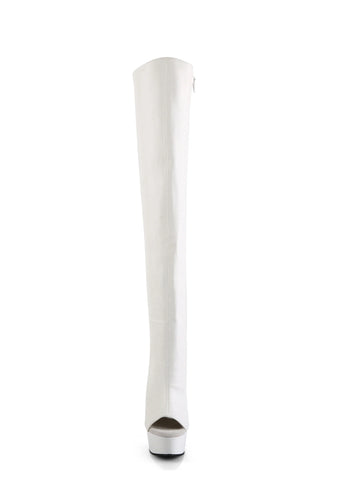 Delight-3019 Platform Over-The-Knee Boots-White