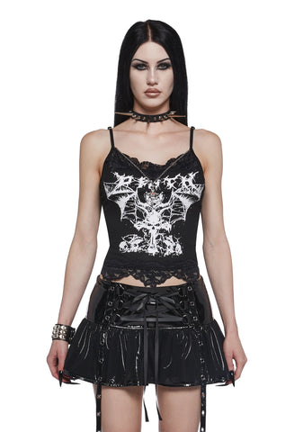 Bats Away Chain Cami Top