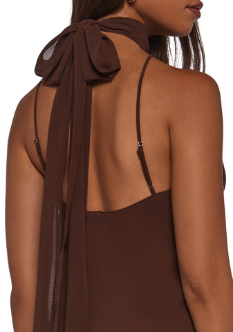 Latest Nightspot Halter Dress - Brown