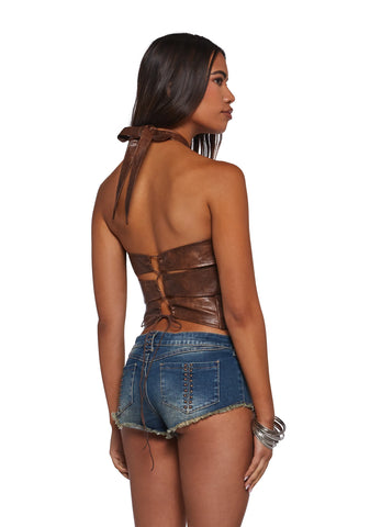 High Brow Halter Top - Brown