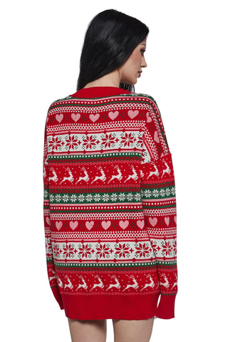 Snowy Soiree Oversized Sweater