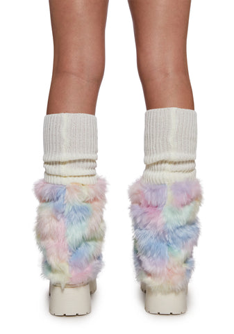 Cotton Candy Fuzzy Leg Warmers