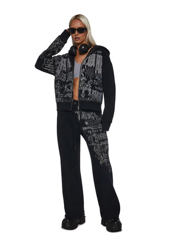 Ego Wide Leg Sweatpants With Graphics