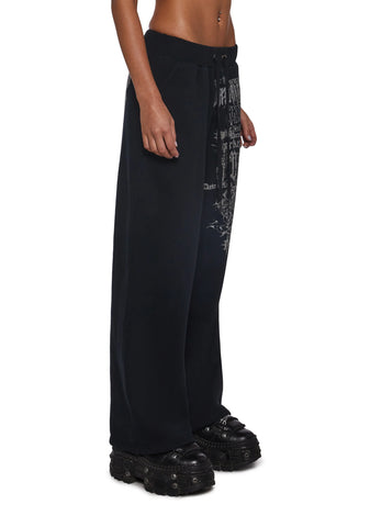 Ego Wide Leg Sweatpants With Graphics