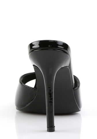 Classique-01 Peep Toe Slides-Black