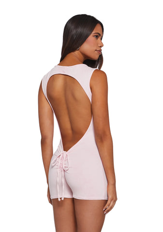 Alternate Realities Backless Romper - Pink