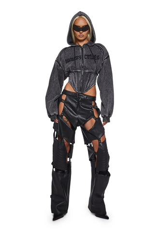 Sweat Corset Zip Hoodie